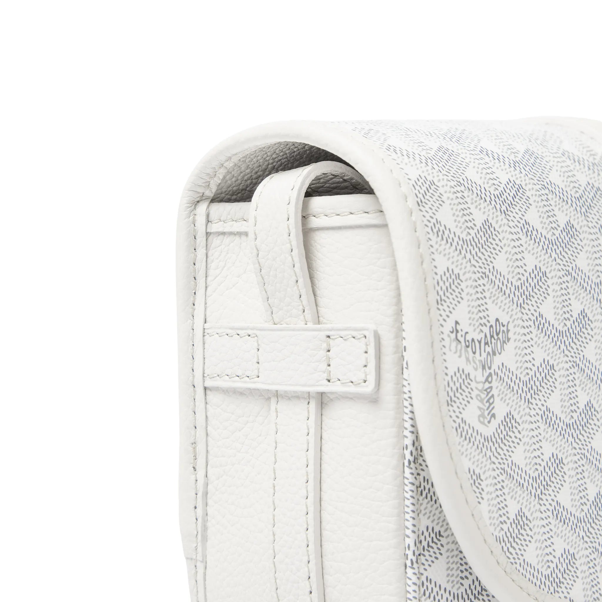 Side View of Goyard Goyardine Belvedere II White PM Messenger Bag BELVE3PMLTY50CG50P